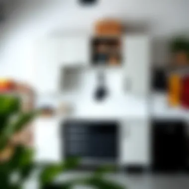 Stylish garage cabinet with a combination of open and closed storage