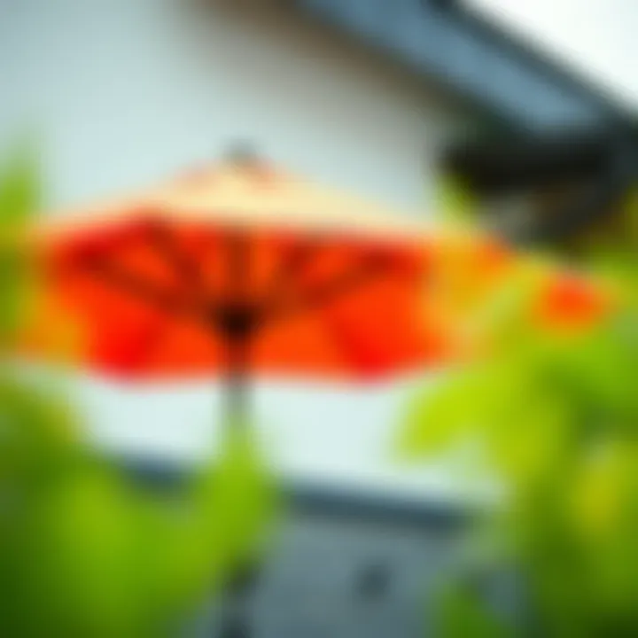 Vibrant Stylish Porch Umbrella Stylish porch umbrella in a vibrant color