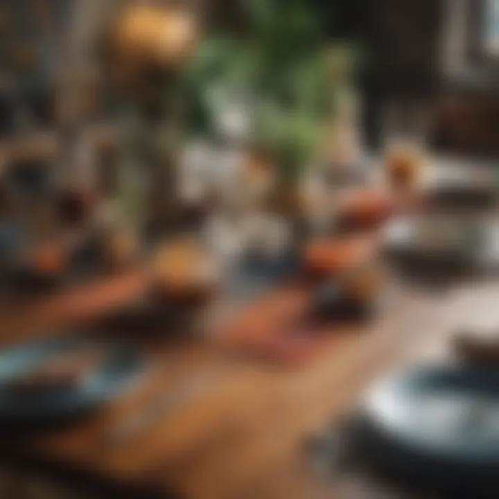 Diverse materials used in boho dining table sets