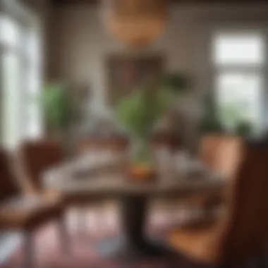 Elegant boho dining table set with eclectic decor