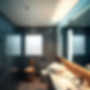 Modern bathroom showcasing innovative light design