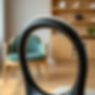 Close-up of ergonomic features of a chair with a ring back, emphasizing comfort and support.