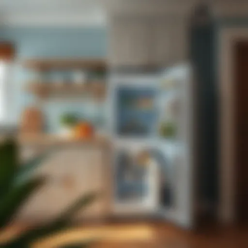 Compact Fridge Freezer Design Compact fridge freezer in a stylish kitchen setting