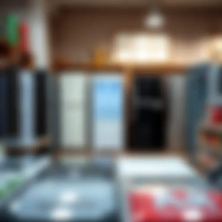 Diverse Retail Options Various small fridge freezers showcased in a retail environment
