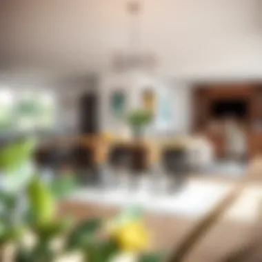 Functional Integration of Dining Set in Living Space Functional counter height dining table set in a spacious living room