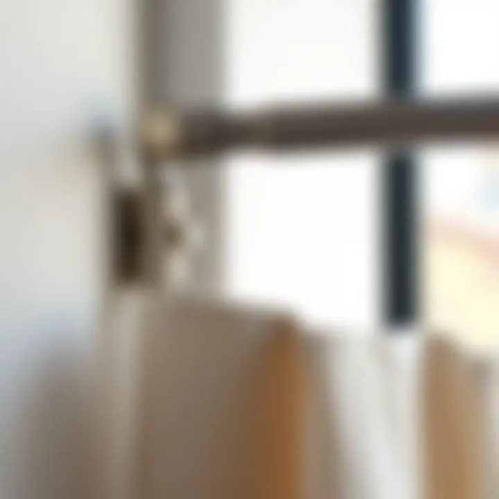 Functional Brackets for Curtain Support Brackets installed on a wall supporting a curtain rod