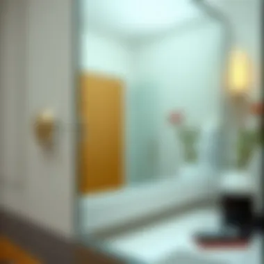 Close-up of unique design details on a custom medicine cabinet mirror