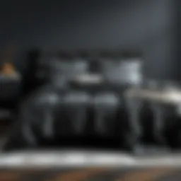 Elegant dark gray king bedding set showcasing texture and design