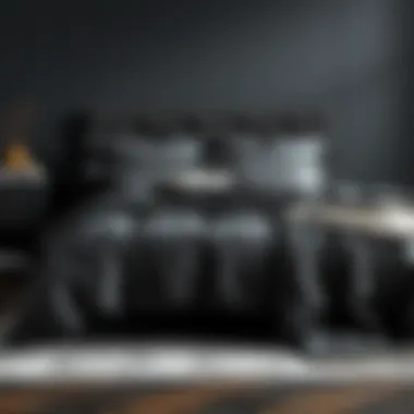 Elegant Dark Gray King Bedding Set Elegant dark gray king bedding set showcasing texture and design