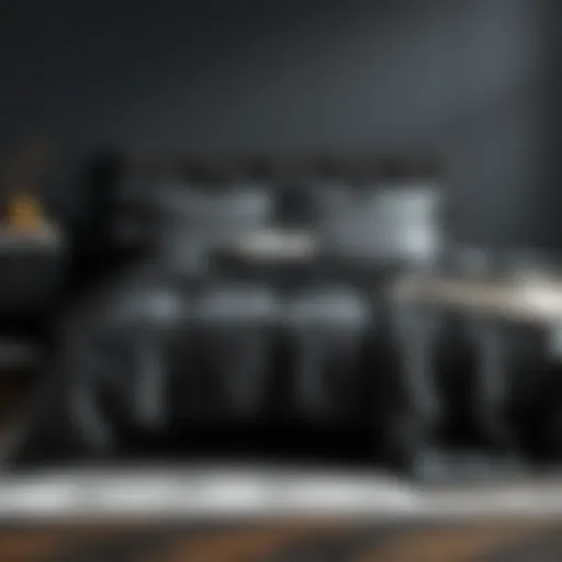 Elegant Dark Gray King Bedding Set Elegant dark gray king bedding set showcasing texture and design