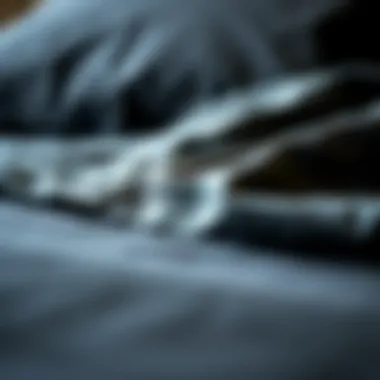 Fabric Details of Dark Gray King Bedding Close-up of fabric materials used in dark gray king bedding