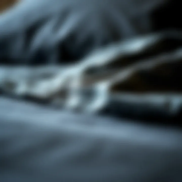 Fabric Details of Dark Gray King Bedding Close-up of fabric materials used in dark gray king bedding