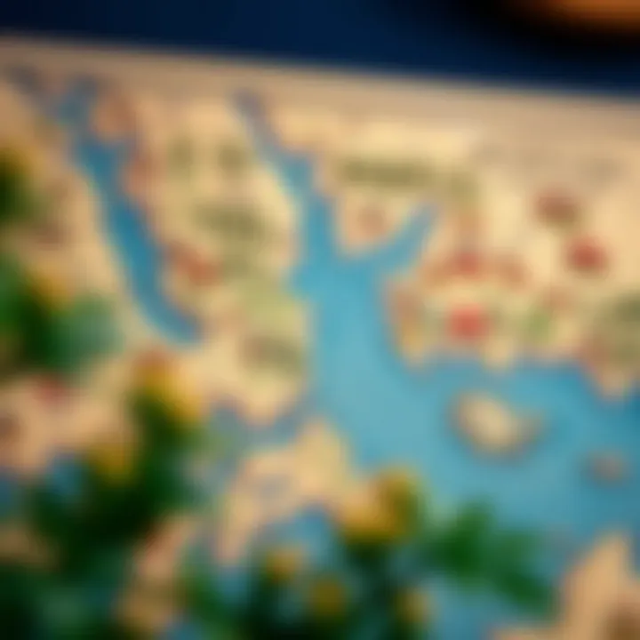 Artistic Representation of a Decorative Lake Map Artistic representation of a decorative lake map showcasing intricate designs