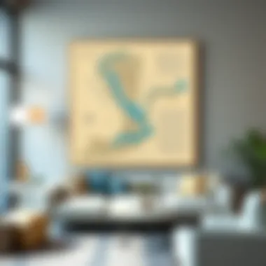 Decorative Lake Maps in Modern Interior Design Modern interior showcasing decorative lake maps as aesthetic decor elements