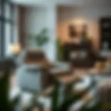 Elegant grey accent recliner chair in a modern living room