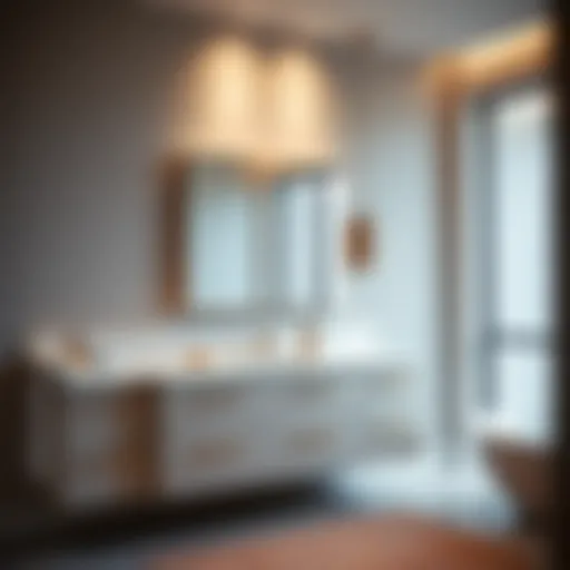 Elegant modern bathroom vanity showcasing sophisticated design elements.