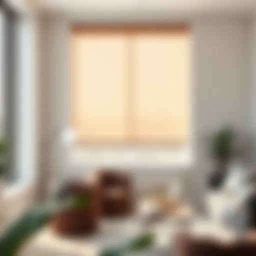 Modern suction cup window shade in a stylish living room