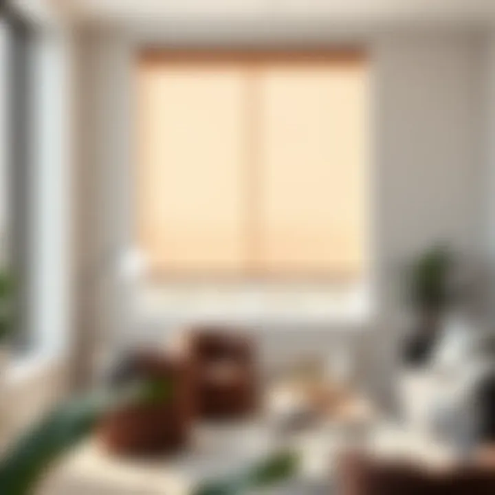 Sleek Suction Cup Window Shade Design Modern suction cup window shade in a stylish living room