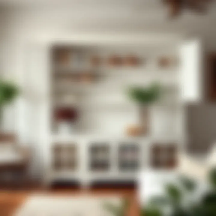 Elegant Design with Open Shelving in White Farmhouse Buffet Elegant white farmhouse buffet cabinet with open shelving