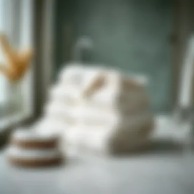 Elegant arrangement of plush face towels in a bathroom setting