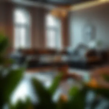 Modern Elegance: Faux Leather Sofa with Chaise Stylish faux leather sofa with chaise in a modern living room setting