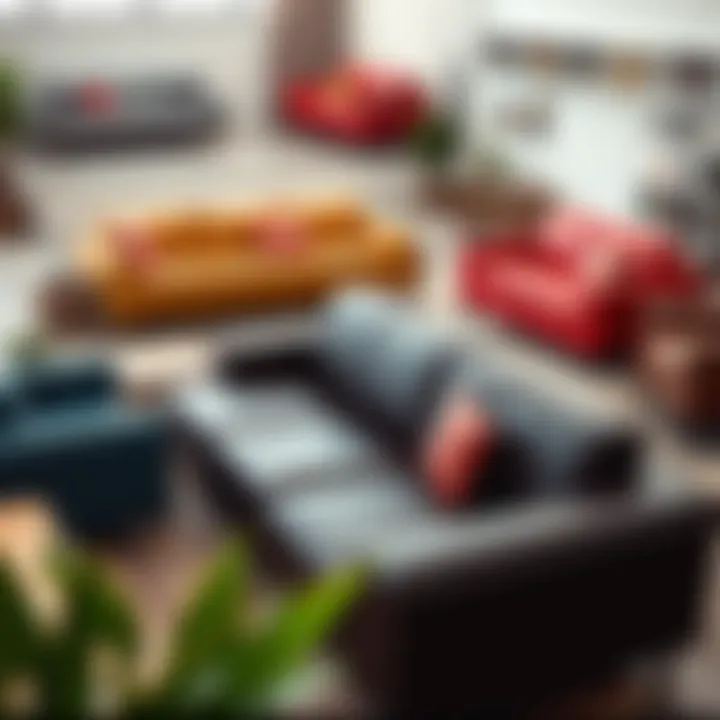 Diverse Selection: Colors and Styles of Faux Leather Sofas Variety of colors and styles of faux leather sofas with chaise