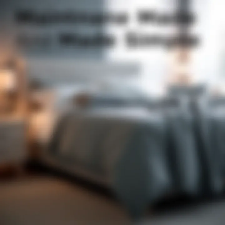 Maintenance Made Simple Visual representation of easy maintenance features of a queen deep pocket bed in a bag