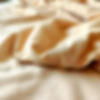 Quality Fabric and Craftsmanship Close-up of the luxurious fabric and stitching in a queen deep pocket bed in a bag