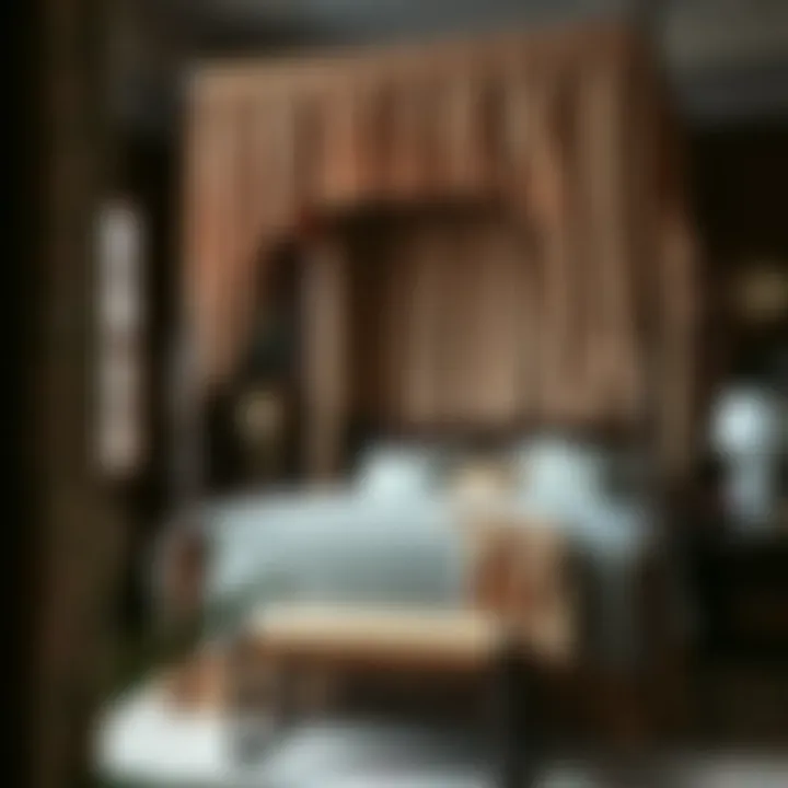 Variety of fabrics used for four-poster bed curtains