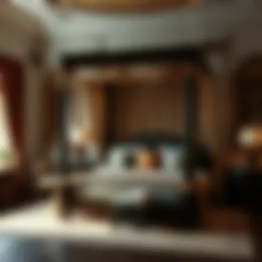 Luxurious four-poster bed with elegant curtains