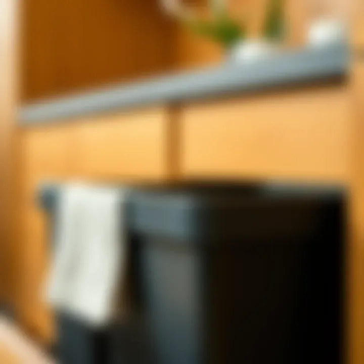 Close-up view of quality materials used in a 15 inch pull out trash can.