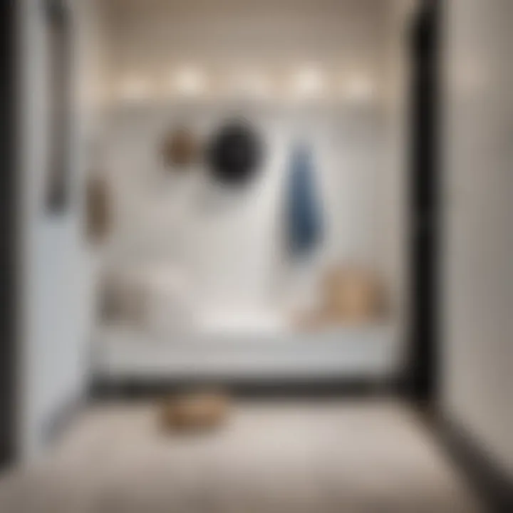 Contemporary mudroom featuring a stylish white bench