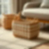 Natural Elegance: Small Rectangular Storage Basket Elegant small rectangular storage basket made of natural fibers