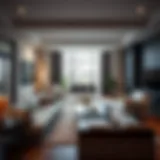 Contemporary living room with stylish furniture