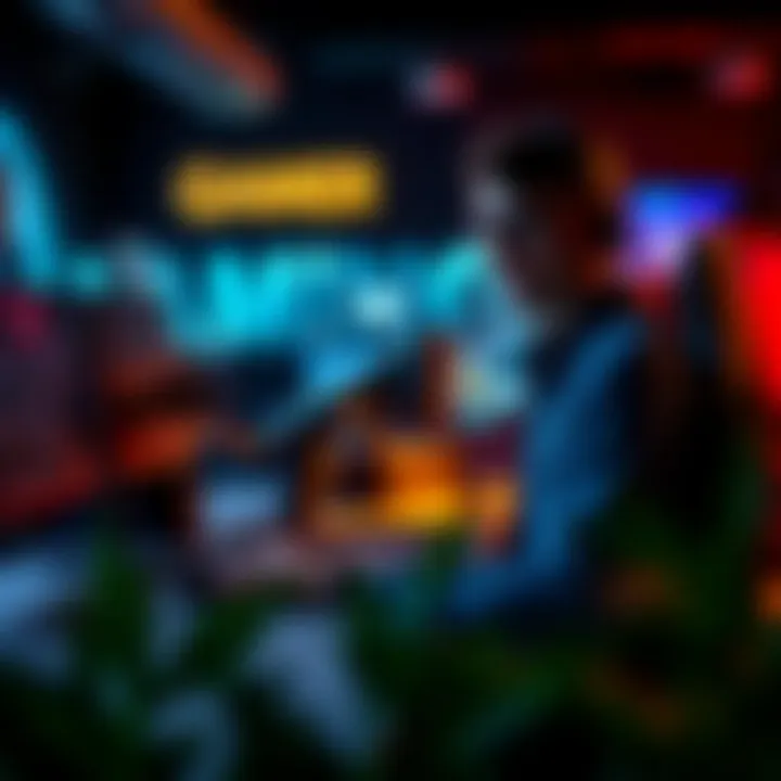 Immersive Gaming Experience User enjoying an immersive gaming experience at a desk