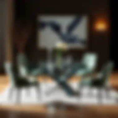 Elegant Glass Dining Table Set for Six Elegant glass dining table set for six with stylish chairs