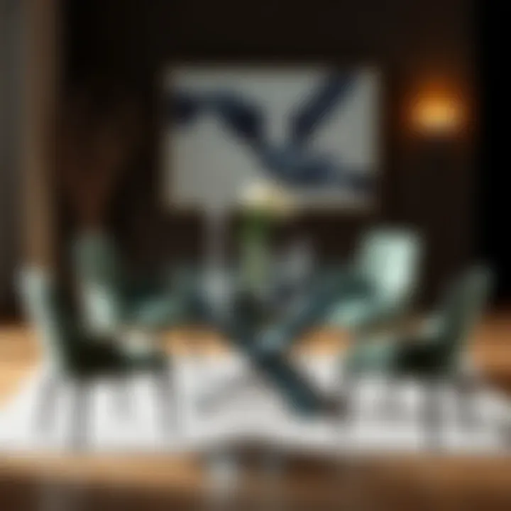 Elegant Glass Dining Table Set for Six Elegant glass dining table set for six with stylish chairs