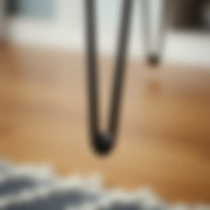 Intricate Detail of Hairpin Legs Close-up of hairpin leg detailing