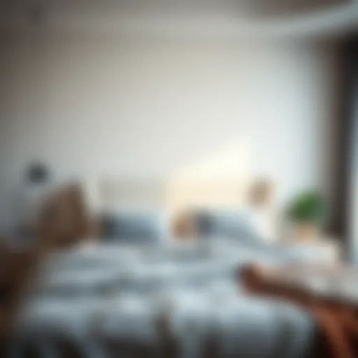 Modern minimalist headboard in a serene bedroom