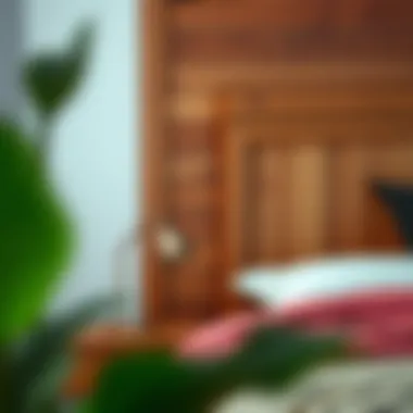 Wooden headboard showcasing rustic charm