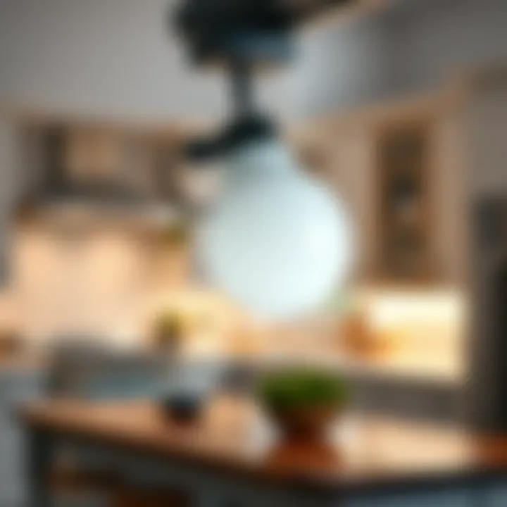 Versatile Track Light Fixture Design Close-up of adjustable track light fixture over a kitchen island