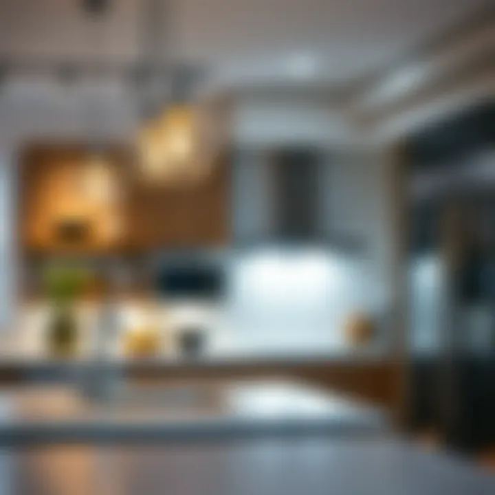 Modern Elegance in Kitchen Lighting Modern track lighting illuminating a stylish kitchen