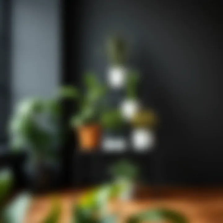 Stylish Arrangement of Indoor Plants Stylish arrangement of indoor plants on a tiered stand