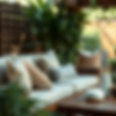 Cozy cushion arrangements on patio furniture enhancing outdoor relaxation