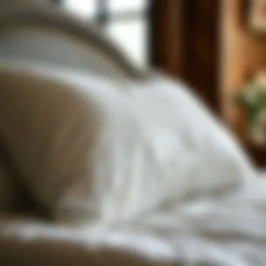 Plush Texture of King Bed Pillow Topper Luxurious king bed pillow topper showcasing its plush texture