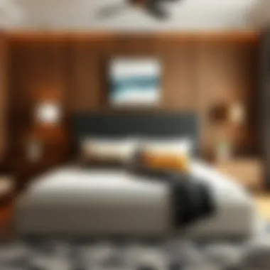 Stylish Bedroom with King Size Box Bed Stylish bedroom featuring a king size box bed with complementary decor