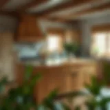 A beautifully crafted wooden kitchen island showcasing artisanal craftsmanship