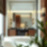 Elegant large mirror enhancing bathroom aesthetics