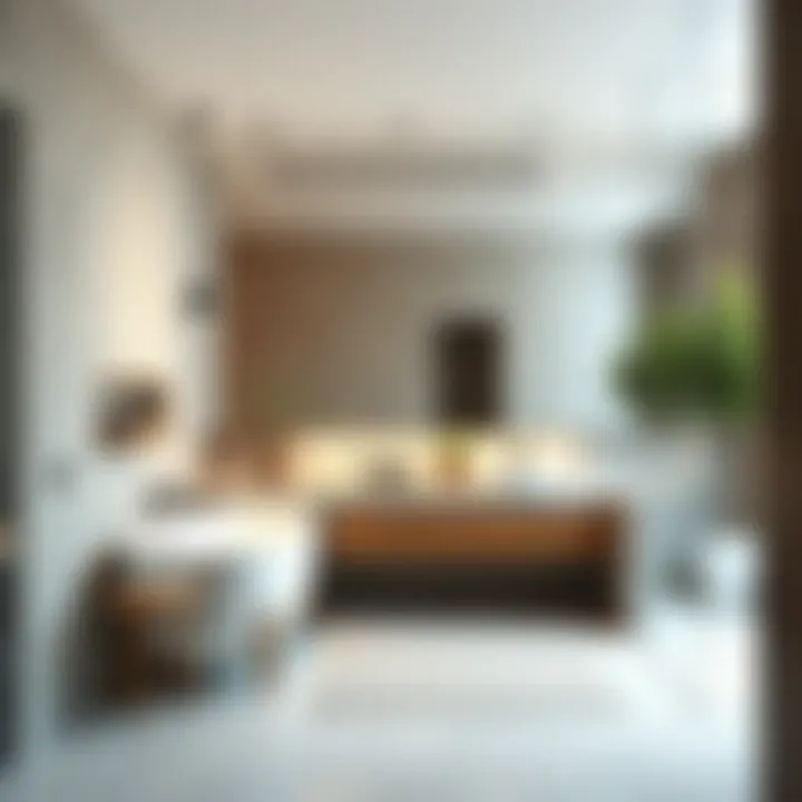 Functional Bathroom Layout with Large Mirror Functional bathroom layout featuring a large mirror