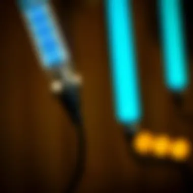 A close-up view of a modern LED light stick showcasing its intricate design and components.